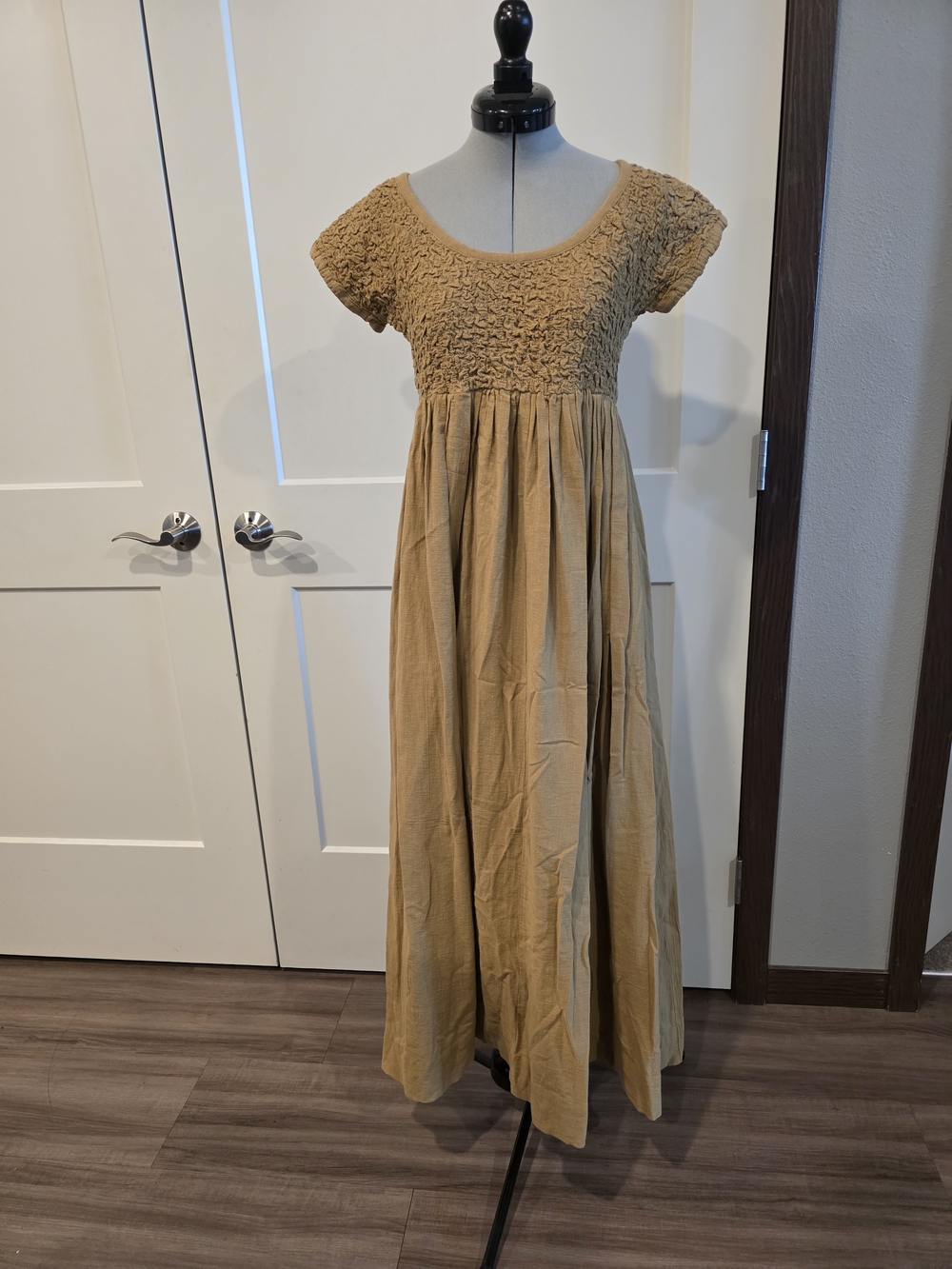 Free People Camel Smocked Maxi Dress